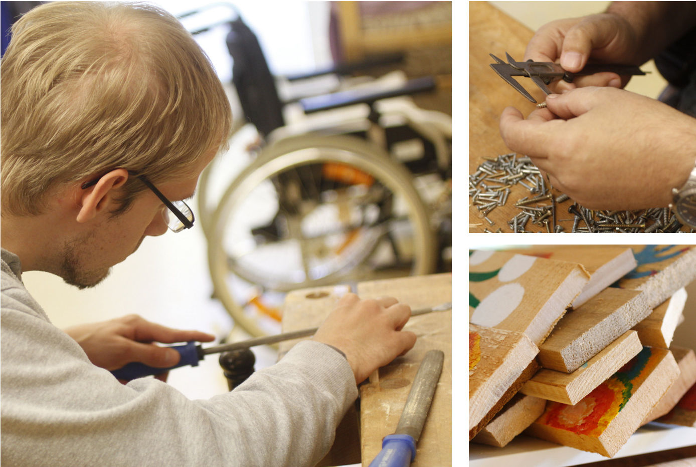 Arbeiten mit Holz und Metal